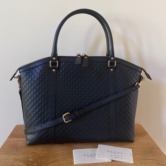 GUCCI Microguccissima Dark Blue Dome Cross Body Bag NEW !!! - Picture 12 of 13